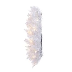 24" Pre-Lit Sparkle White Spruce Artificial Christmas Wreath, Warm White LED Lights -Northlight Sale Store D575290S 4