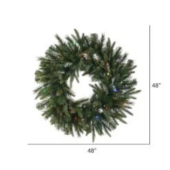 48" Pre-Lit Cashmere Artificial Christmas Wreath, Multi-Colored Dura-lit LED Lights -Northlight Sale Store D575291S 3