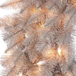 30" Pre-Lit Platinum Fir Artificial Christmas Wreath, Clear Dura-lit Incandescent Lights -Northlight Sale Store D575292S 3