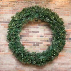 84" Pre-Lit Cashmere Pine Wreath, Warm White Dura-Lit® LED Lights 8 84" Pre-Lit Cashmere Pine Wreath, Warm White Dura-Lit® LED Lights -Northlight Sale Store D575316S 2