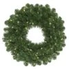 20" Pre-Lit Oregon Fir Artificial Christmas Wreath, Warm White LED Wide Angle Lights