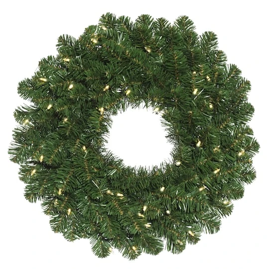 20" Pre-Lit Oregon Fir Artificial Christmas Wreath, Warm White LED Wide Angle Lights 1 20" Pre-Lit Oregon Fir Artificial Christmas Wreath, Warm White LED Wide Angle Lights