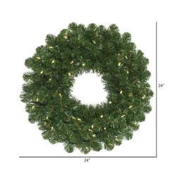 24" Pre-Lit Oregon Fir Artificial Christmas Wreath, Warm White LED Wide Angle Lights 5 24" Pre-Lit Oregon Fir Artificial Christmas Wreath, Warm White LED Wide Angle Lights -Northlight Sale Store D575327S 2