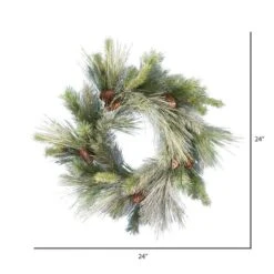 24" Unlit Frosted Myers Pine Artificial Christmas Wreath 5 24" Unlit Frosted Myers Pine Artificial Christmas Wreath -Northlight Sale Store D575329S 2