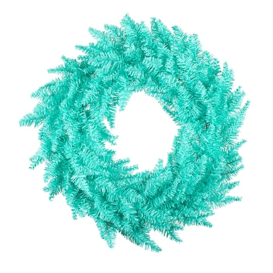 24" Unlit Aqua Fir Artificial Christmas Wreath 2 24" Unlit Aqua Fir Artificial Christmas Wreath - Image 2