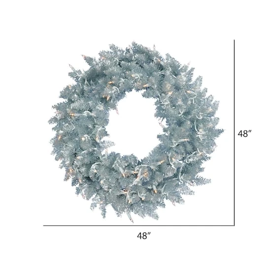 48" Pre-Lit Silver Fir Artificial Christmas Wreath, Warm White Dura-Lit LED Lights 4 48" Pre-Lit Silver Fir Artificial Christmas Wreath, Warm White Dura-Lit LED Lights - Image 4