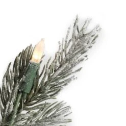 24" Pre-Lit Flocked Kiana Artificial Christmas Wreath, Warm White Dura-Lit® LED Mini Lights -Northlight Sale Store D575349S 5