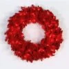 30" Red LED Lights Flocked Red Fir Artificial Christmas Wreath