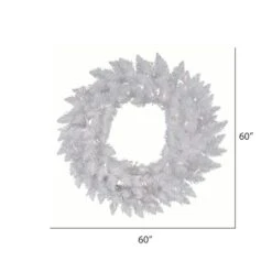 60" Sparkle White Spruce Wreath, Warm White LED Lights 5 60" Sparkle White Spruce Wreath, Warm White LED Lights -Northlight Sale Store D575370S 2