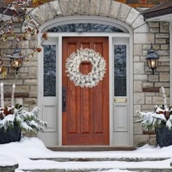 36" Frosted Silver Artificial Christmas Wreath -Northlight Sale Store D575378S 2