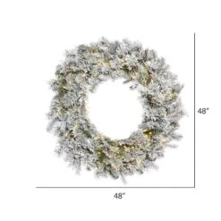 48" LED Flocked Kiana Artificial Christmas Wreath -Northlight Sale Store D575388S 2