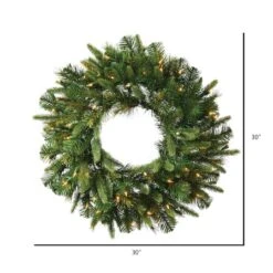 30" Battery Operated LED Lights Cashmere Pine Artificial Christmas Wreath -Northlight Sale Store D575395S 3