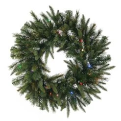 42" Multicolored LED Lights Cashmere Pine Artificial Christmas Wreath