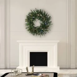 42" Multicolored LED Lights Cashmere Pine Artificial Christmas Wreath -Northlight Sale Store D575408S 2