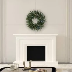 30" Pre-Lit Cashmere Christmas Wreath, Multicolor LED Lights -Northlight Sale Store D575443S 2