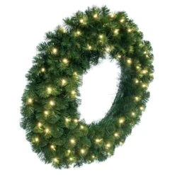30" Oregon Fir Christmas Wreath, Warm White LED Lights 9 30" Oregon Fir Christmas Wreath, Warm White LED Lights -Northlight Sale Store D575454S 21