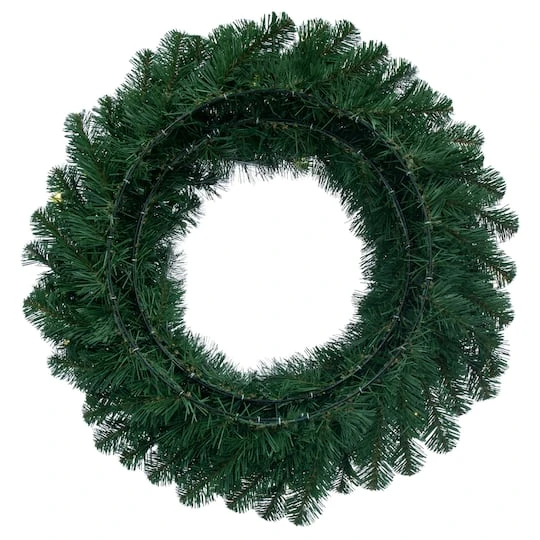 30" Oregon Fir Christmas Wreath, Warm White LED Lights 6 30" Oregon Fir Christmas Wreath, Warm White LED Lights - Image 6