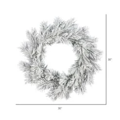 30" Frosted Beckett Pine Christmas Wreath 5 30" Frosted Beckett Pine Christmas Wreath -Northlight Sale Store D575456S 2
