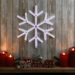 18" Neon Style Lighted Snowflake Wall Accent 10 18" Neon Style Lighted Snowflake Wall Accent -Northlight Sale Store D619770S 12