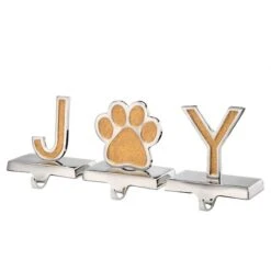 5" Gold Sparkle JOY Stocking Holders, 3ct.