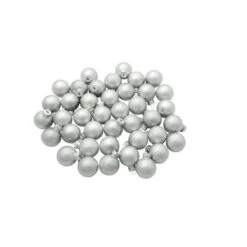 Whitehurst 40ct. 1.25" Matte Glass Ball Ornaments Silver Matte -Northlight Sale Store D623192S 12