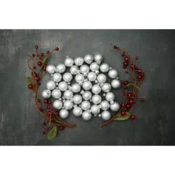 Whitehurst 40ct. 1.25" Matte Glass Ball Ornaments Silver Matte -Northlight Sale Store D623192S 13
