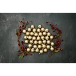 Whitehurst 40ct. 1.25" Matte Glass Ball Ornaments Gold Matte -Northlight Sale Store D623195S 13