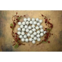Whitehurst 40ct. 1.5" Pearl Glass Ball Ornaments White Pearl -Northlight Sale Store D623201S 13