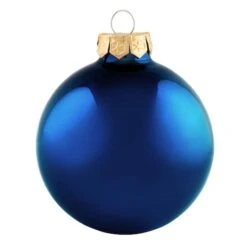 Whitehurst 4ct. 4.75" Glossy Glass Ball Ornaments Midnight Blue Shiny