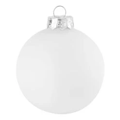 Whitehurst 4ct. 5" Matte Glass Ball Ornaments Snow White Matte
