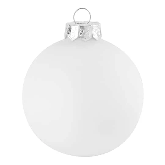 Whitehurst 4ct. 5" Matte Glass Ball Ornaments Snow White Matte 1 Whitehurst 4ct. 5" Matte Glass Ball Ornaments Snow White Matte