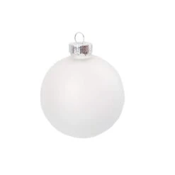 Whitehurst 4ct. 5" White Frosted Glass Ball Ornaments