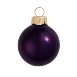 Whitehurst 4ct. 4.75" Glossy Glass Ball Ornaments Purple Shiny