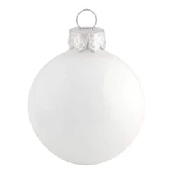 Whitehurst 4ct. 4.75" Glossy Glass Ball Ornaments White Shiny
