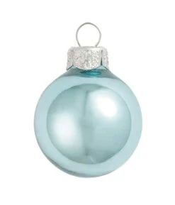 Whitehurst 40ct. 1.25" Glossy Glass Ball Ornaments Baby Blue Shiny