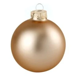 Whitehurst 4ct. 5" Matte Glass Ball Ornaments Champagne Matte