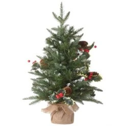2ft. Pre-Lit Happy Hill Pine Artificial Christmas Tree, Warm White LED Lights -Northlight Sale Store D645001S 15