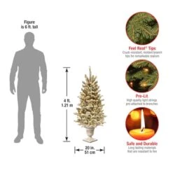 4ft. Pre-Lit Snowy Sheffield Spruce Entrance Artificial Christmas Tree, Twinkly™ LED Lights -Northlight Sale Store D645030S 15