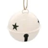 6 Pack 85mm Jingle Bell Ivory Ball Ornaments