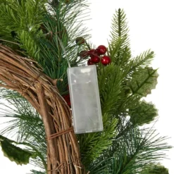 Glitzhome® 24" Pre-Lit Ornament, Berry, Holly & Pine Wreath -Northlight Sale Store D652252S 8
