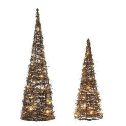 Glitzhome® Pre-Lit Rattan Christmas Table Tree Décor Set -Northlight Sale Store D652291S 1 1