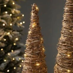 Glitzhome® Pre-Lit Rattan Christmas Table Tree Décor Set -Northlight Sale Store D652291S 4