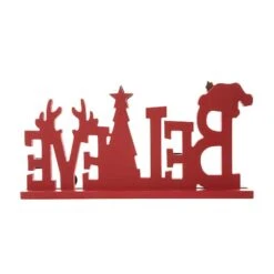 Glitzhome® 14'' BELIEVE Wooden Christmas Table Décor 16 Glitzhome® 14'' BELIEVE Wooden Christmas Table Décor -Northlight Sale Store D652314S 7