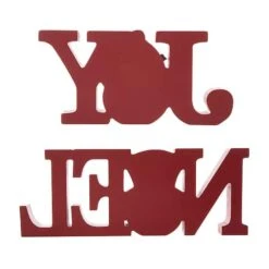 Glitzhome® 2-Piece JOY And NOEL Wooden Christmas Plaid Table Décor -Northlight Sale Store D652318S 7