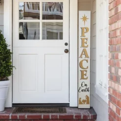 Glitzhome® 60'' PEACE Nativity Wooden Porch Sign -Northlight Sale Store D652319S 2