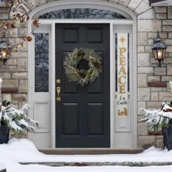 Glitzhome® 60'' PEACE Nativity Wooden Porch Sign -Northlight Sale Store D652319S 5