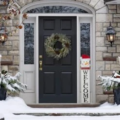 Glitzhome® 42.5'' Reversible Double-Sided Wooden Porch Sign -Northlight Sale Store D652320S 3