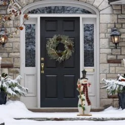 Glitzhome® 36'' Lighted Wooden Snowman Porch Décor -Northlight Sale Store D652321S 4