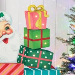 Glitzhome® 36'' Wooden Santa Gifts Porch Décor -Northlight Sale Store D652325S 7