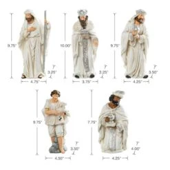 Glitzhome® Ivory Resin Nativity Figurine Set -Northlight Sale Store D652339S 6